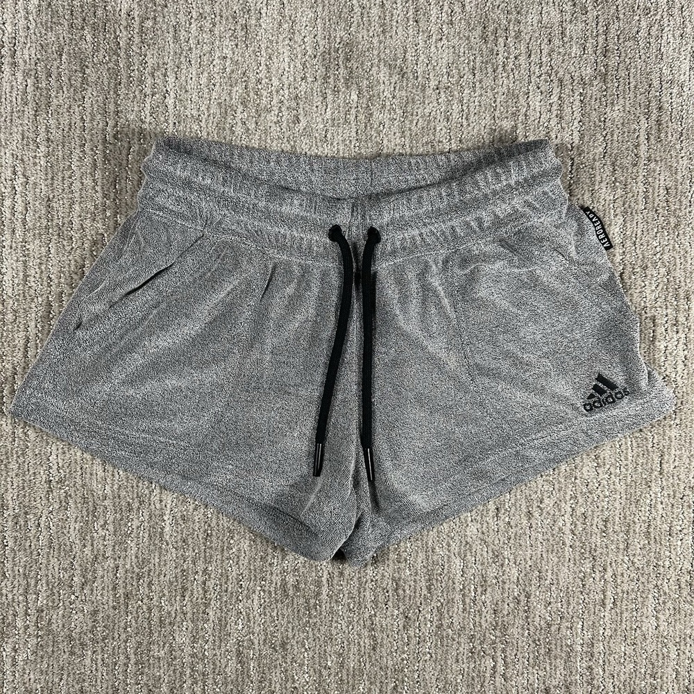 Adidas Aeroready Terry Chamois Shorts Gray Women's Size Small Athleisure Casual